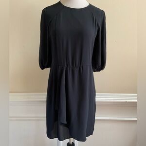 Louis Vuitton Uniform Robe Spice Up LBD Black Faux Wrap Style Dress Size 40